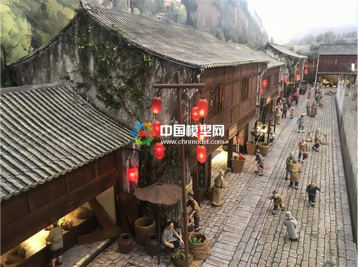 超逼真的場景微縮老街沙盤模型