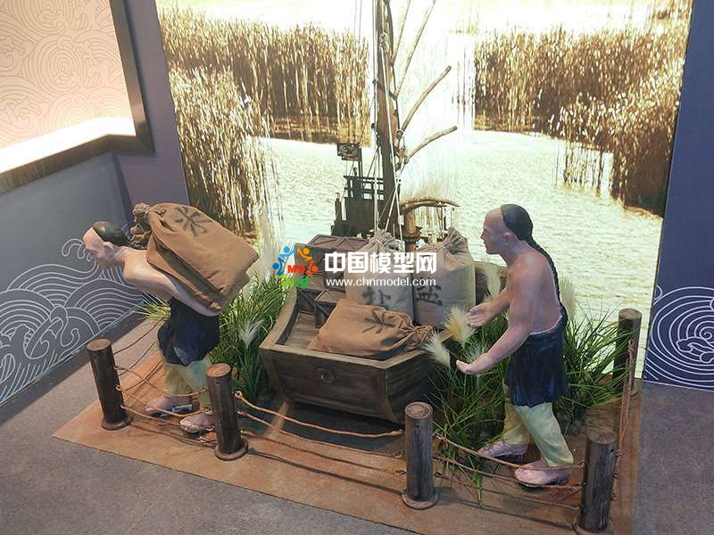 古代制鹽場景沙盤模型