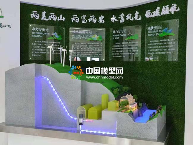 水風(fēng)光蓄儲(chǔ)一體化沙盤模型