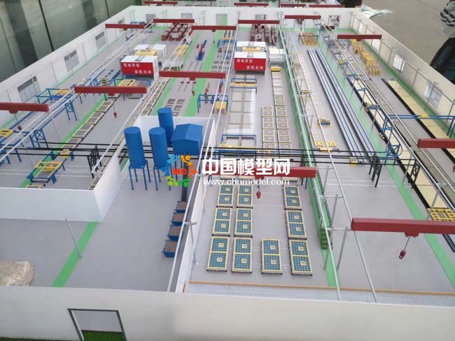 混凝土預(yù)制件生產(chǎn)線沙盤模型， 裝配式建筑沙盤模型