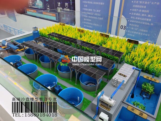數(shù)字養(yǎng)殖沙盤模型，稻魚共生模式打造數(shù)字漁業(yè)樣板
