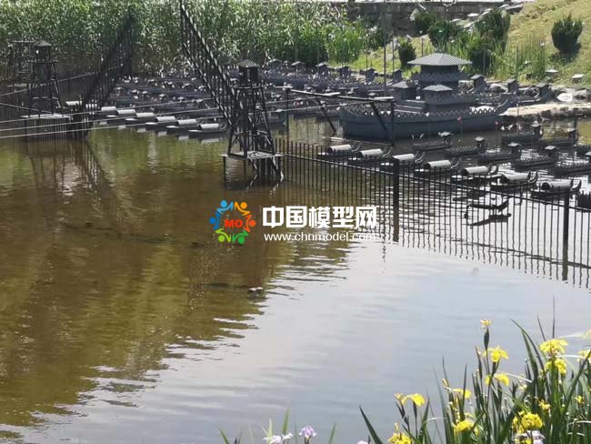 火燒赤壁微縮場景沙盤模型