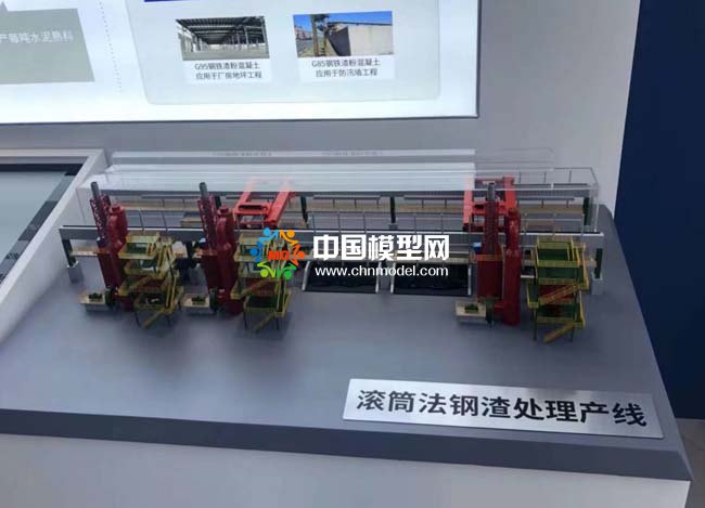 滾筒法鋼渣處理線沙盤模型