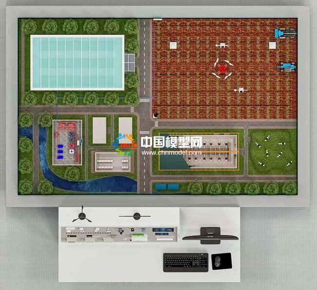 智慧農(nóng)業(yè)教學(xué)實(shí)驗(yàn)平臺(tái)沙盤模型效果圖