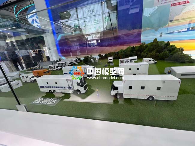 疾病預(yù)防衛(wèi)生應(yīng)急車輛沙盤模型