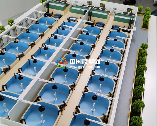 池塘膜箱循環(huán)水生態(tài)自凈養(yǎng)殖系統沙盤模型