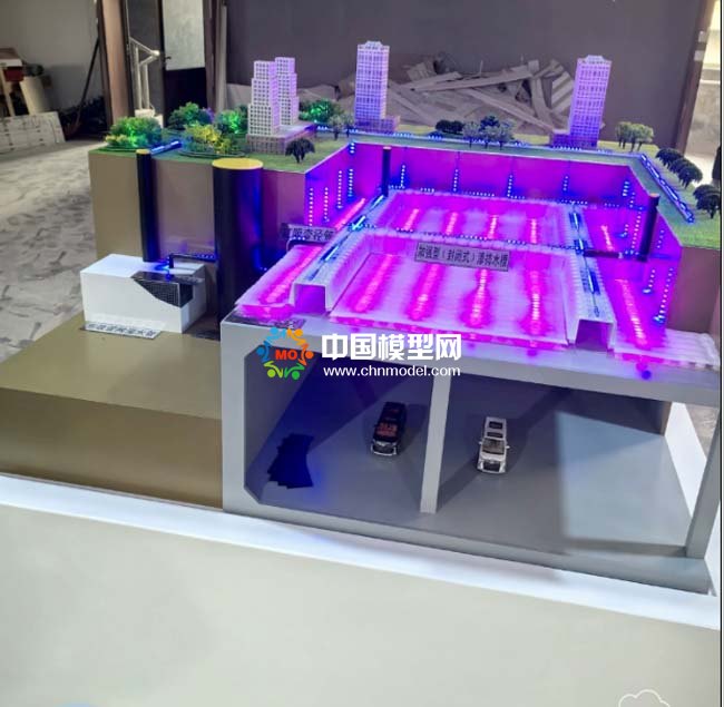 車庫屋頂排水系統(tǒng)水沙盤模型