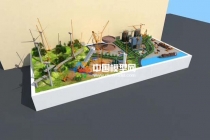 吊車起重機(jī)施工場(chǎng)景沙盤(pán)模型效果圖